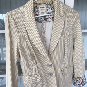 Yellow Striped Anthropology Blazer